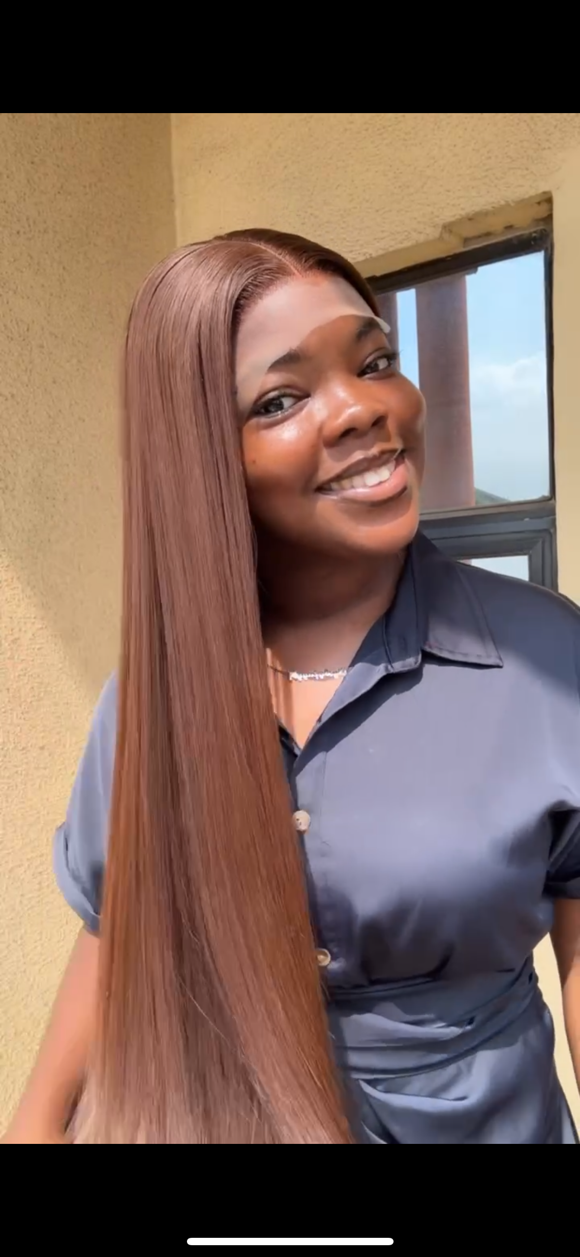 24” 250g virgin lux brown bone straight paired with 26” 5x5 closure — 24” Bone straight